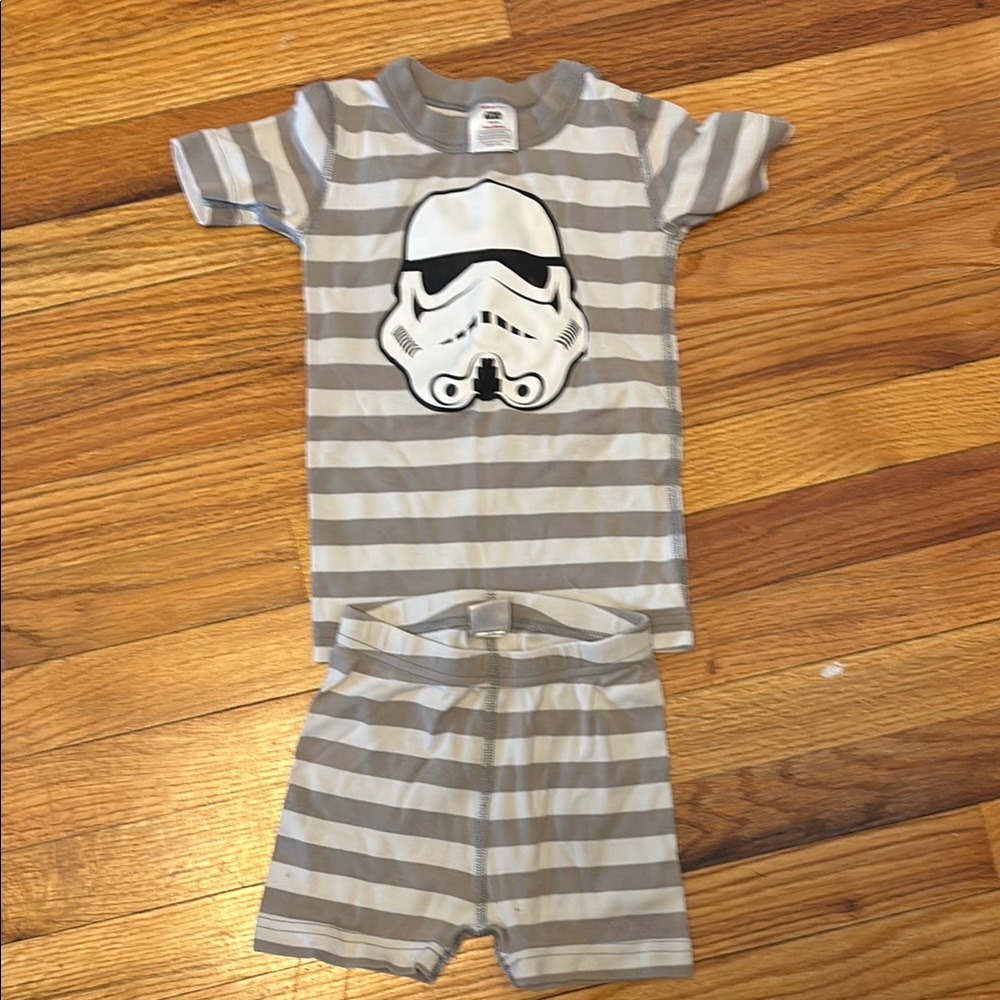 Kids Star Wars Gray Striped Pajamas